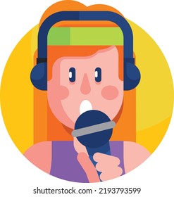 singer vector on white background. isolated Vector icon
