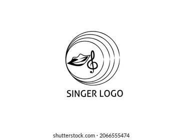 Singer Vocal Karaoke or Choir with Musical Notes Treble Clef Singing