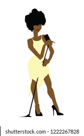 Singer woman. Musicians design concept set with pop rock jazz classical music players. Isolated flat vectors.