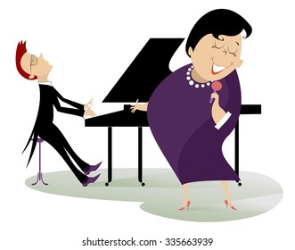 Singer woman and a pianist