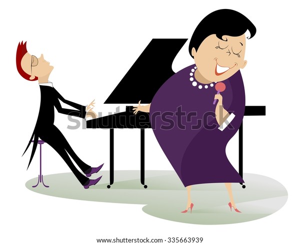 Singer Woman Pianist Stock Vector (Royalty Free) 335663939 | Shutterstock