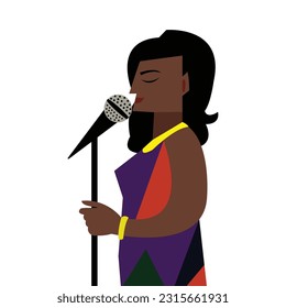 Singer Womern player vector stock Illustration, Jazz Music Vector, singer women vector