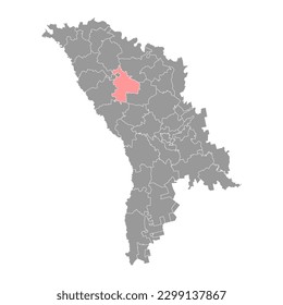 Singerei District map, province of Moldova. Vector illustration.