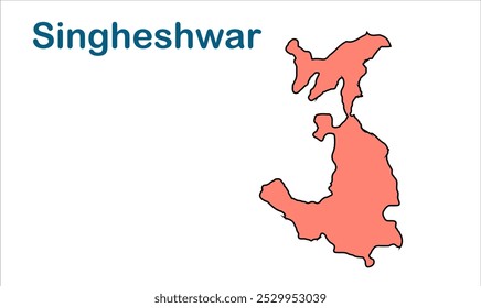 Singheshwar subdivision map, Madhepura District, Bihar State, Republic of India, Government of Bihar, Indian territory, Eastern India, politics, village, tourism