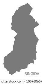 Singida map of Tanzania grey illustration shape