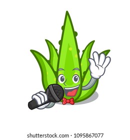 Singing aloevera character cartoon style