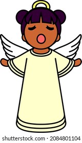 Singing angel with open arms