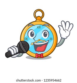 Singing antique watch isolated on a character