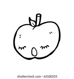 caricatura de manzana cantando