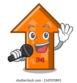 Singing arrow mascot cartoon style