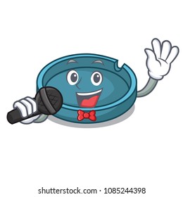 Singing ashtray mascot cartoon style