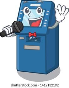 Singing atm machine next to character table