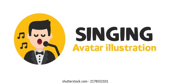 Ilustración vectorial de avatares cantantes.