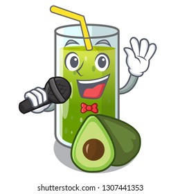 Singing avocado smoothies are isolated on characters