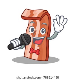 Singing bacon mascot cartoon style