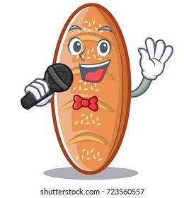 Singing baked bread character cartoon