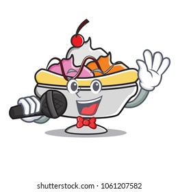 Singing banana split mascot cartoon