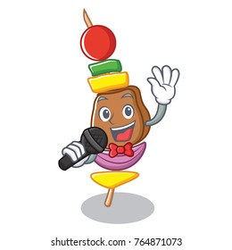 Singing barbecue character cartoon style
