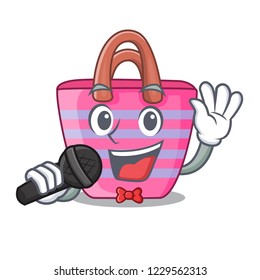 Singing beach bag cartoon on the sand