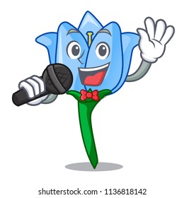 Singing bell flower mascot cartoon