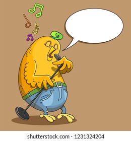 Singing bird is chilling