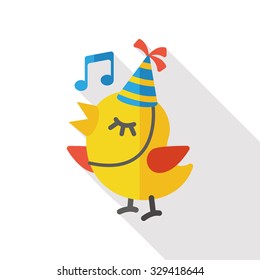 singing bird flat icon