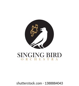 Singing bird logo design for music company