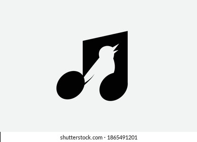 Singing bird logo, unique and beautiful logo for music industries or companies that need bird logo