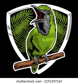 Singing Bird Logo Vector Illustration