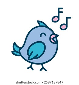 singing bird music cartoon illustration