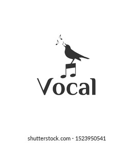 Singing Bird for Music Vocal logo design 