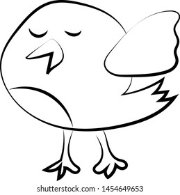 Dibujo de pájaro cantante, ilustración, vector sobre fondo blanco.