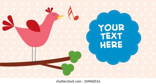 singing bird with text