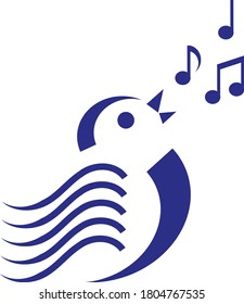 Singing Bird, vector illustration logo 