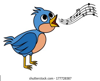 Singing bird icon, cartoon style Stock Vector by ©juliarstudio 104720732