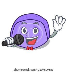 Singing blueberry roll cake mascot cartoon