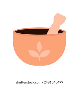 Singing bowl yoga element hand drawn