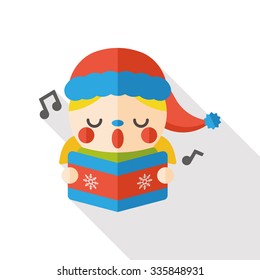 singing boy flat icon