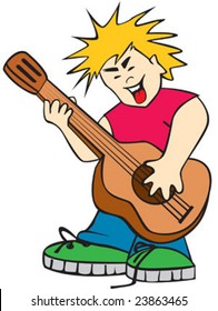 The singing boy with a guitar