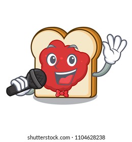 Singing bread with jam mascot cartoon