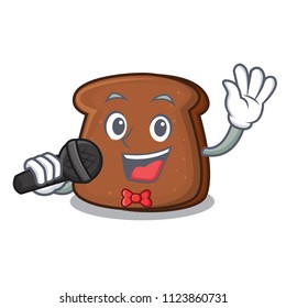 Singing brown bread mascot cartoon