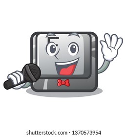 Singing button F installed on cartoon computer