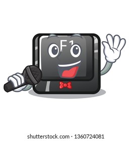Singing button f1 cartoon on the keyboard