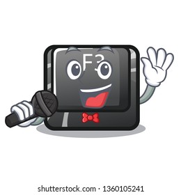 Singing button f3 in the shape cartoon