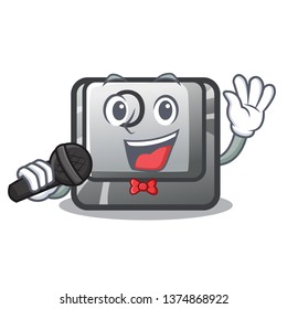 Singing button O in the cartoon shape