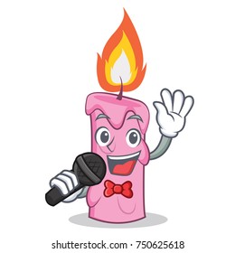 Singing candle character cartoon style
