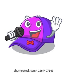 Singing cap character in the shape funny