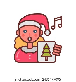 Singing Carols Diet  icon in vector. Logotype
