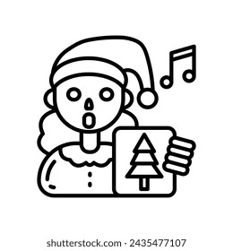 Singing Carols Diet  icon in vector. Logotype
