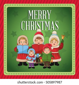 Singing cartoon of Christmas carol design